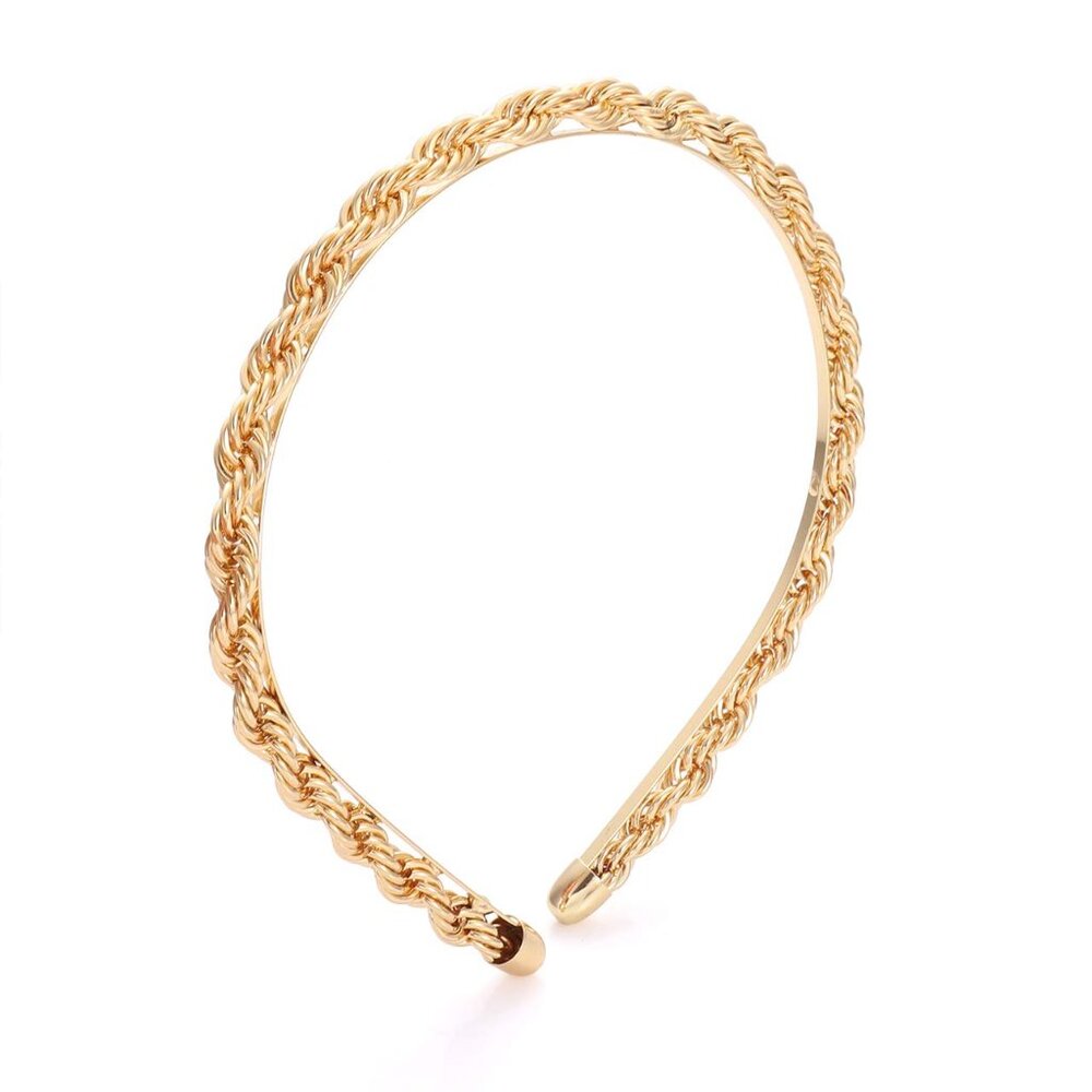 Chain Headband for Women Gold Metal Twisted Hair Chains Statement Hairband Hair - Picture 3 of 7